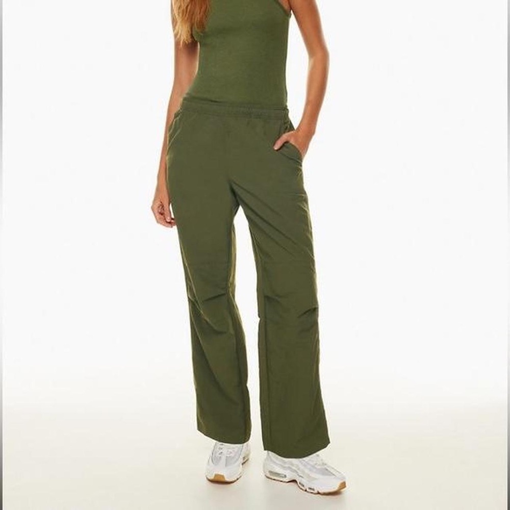 Aritzia Olive Green Wide Leg Pants
